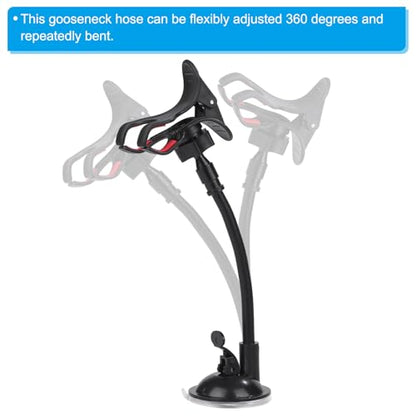 PATIKIL 6" Gooseneck 1/4"-20 Male to Male Thread Universal Hose Black 2Pcs - size: 6"
