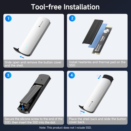 Yottamaster M.2 NVMe SATA SSD Enclosure, USB 3.2 Gen 2 10Gbps Adapter - color: Silver, size: 2-in-1 Cable