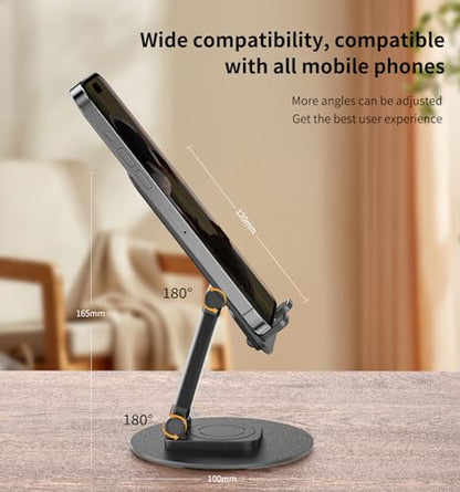 360° Rotating Cell Phone Stand for Desk - size: K39B-Black