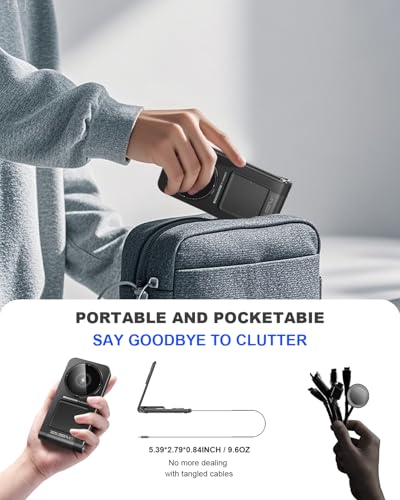 3 in 1 Magnetic Wireless Charger,Foldable Charging Station Built-in Retractable Cable,15W Portable Wireless Charging Stand for iPhone 16 15 14 13 12,Apple Watch,AirPods (20W Adapter) (Black) - color: Black