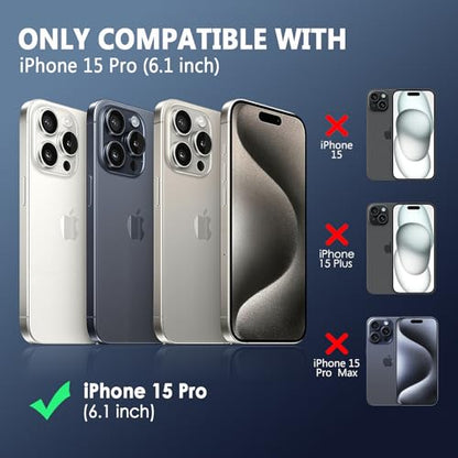 FanTEK Phone Case Compatible with iPhone 15 Pro Case, Anti-Scratch & Fingerprint Phone Case Protective Cover, Matte Black - size: iPhone 15 Pro