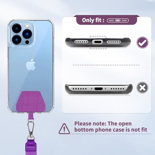 CACOE Phone Lanyard, Black+Purple, 2 Pcs - color: Black+purple, size: 21.65"