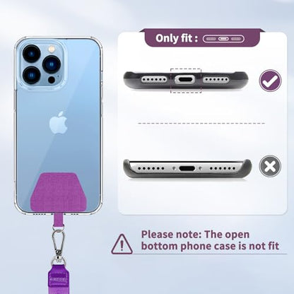 CACOE Phone Lanyard, Black+Purple, 2 Pcs - color: Black+purple, size: 21.65"