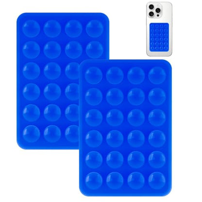 Yojaro 2 Pack Silicone Suction Phone Case Mount, Silicon Adhesive Smartphones Stand Sticky, Non Slip Suction Cup, Hands-Free Phone Accessories Holder for Selfies and Videos Dark Blue - color: Dark Blue