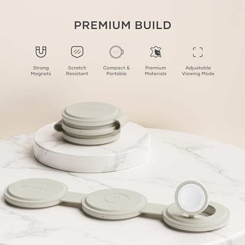 Satechi OntheGo 3-in-1 Wireless Charger, Qi2 15W Fast Charging, Sand - color: Sand
