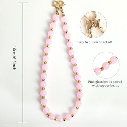 Phone Charm Detachable Metal Cellphone Wrist Strap for Women Girls, Cell Phone Lanyard - color: Cc-light Pink