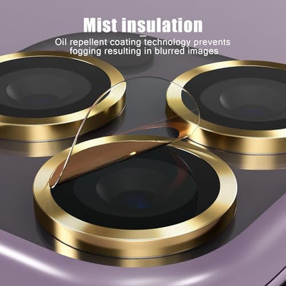 Camera Lens Protector Compatible with iPhone 13/iPhone 13 Mini,Scratch Resistant,HD Clear Tempered Glass Camera Lens Protection Cover,Case Friendly Easy to Install - Gold - color: Gold, size: iPhone 13/iPhone 13 Mini