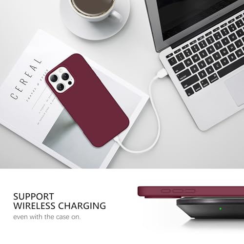 GUAGUA Compatible with iPhone 16 Pro Case 6.3 Inch Liquid Silicone Soft Gel Rubber Slim Thin Microfiber Lining Cushion Texture Cover Shockproof Protective Phone Case for iPhone 16 Pro, Wine Red - color: Wine Red, size: iPhone 16 Pro