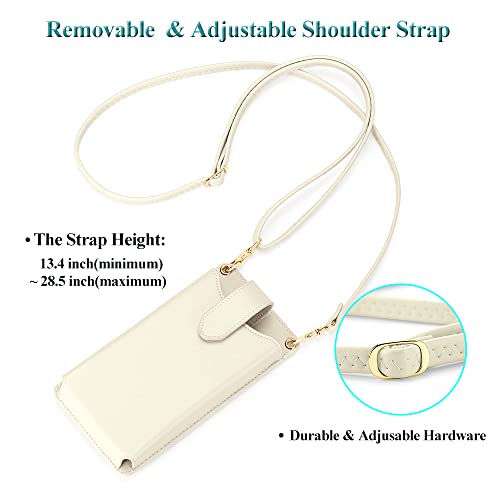 Peacocktion Small Crossbody Cell Phone Purse for Women, Lightweight Mini Small Crossbody Bags for Women with Card Slots - color: 11-beige