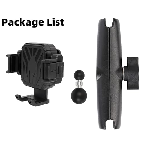 Universal Phone Mount Holder with 1" Ball Head Adapter for RAM Mounts - [Vibration Dampener] [5.9" Long Double Socket Arm], Fits 4.7-7.2'' Phones, for Motorcycle ATV UTV Car Bike Boat Truck - style: 1" Ball Phone Holder with 5.9" Arm