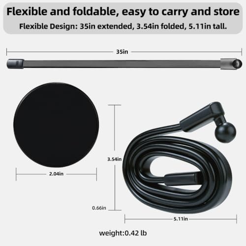 Magnetic Flexible Gooseneck Phone Holder, 35-Inch Portable Long Arm Phone Mount, Compatible with MagSafe, for Gym Treadmill, Spin Bike, Stroller, Shopping Cart, Wheelchair, Desk & Chair and More