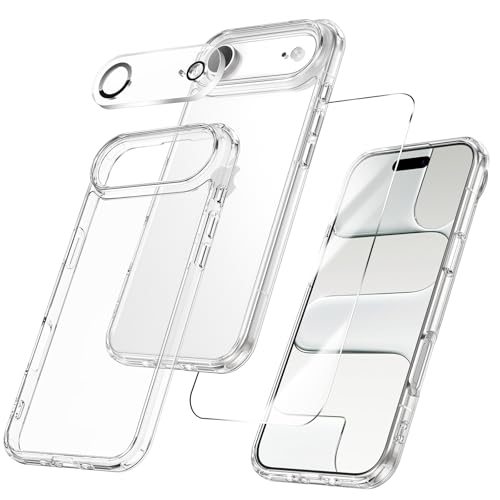 Maxdara for iPhone Air Case Clear | 3 in 1, with Front Tempered Glass Screen Protector & Camera Lens Protector, Anti-Yellowing Slim Cover - color: A-Clear, size: for iPhone AIR