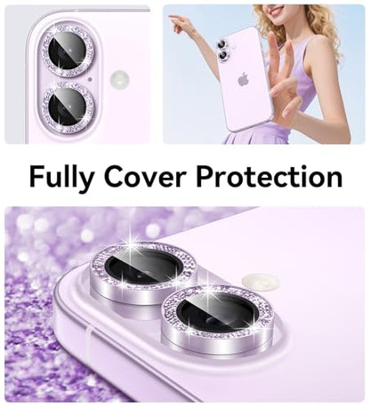 Matekxy for iPhone 17 Camera Lens Protector Glitter Individual Cover - color: Lavender