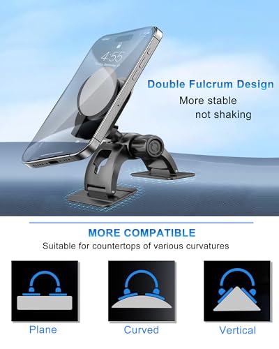 Car Phone Holder for Pop Socket, Dashboard Socket Grip Car Mount Dual Adhesive Base for Any Surfaces, Dash Sockets Phone Mount for Car, Works for iPhone Samsung All Smartphones with Pop Grip - style: Dashboard