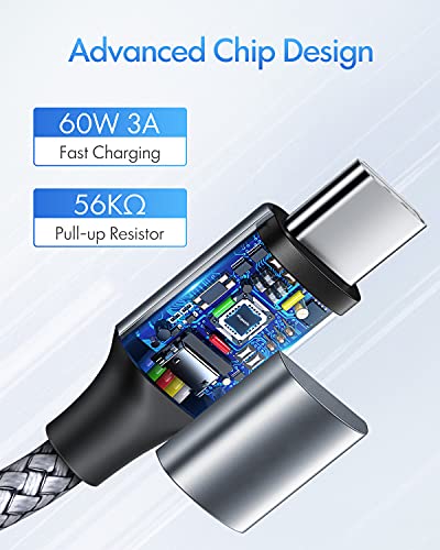 etguuds USB C to USB C Cable 6ft, 2-Pack 60W C to C Cable Fast Charging - color: Gray, size: 6ft