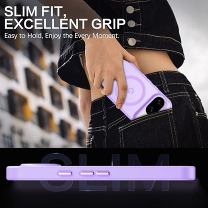 BENTOBEN for Google Pixel 9 Case [Compatible with Magsafe] Translucent Matte Magnetic Pixel 9 Case Slim Fit Shockproof Women Men Girls Boys Protective Phone Cases for Google Pixel 9 6.3", Light Purple - color: Light Purple