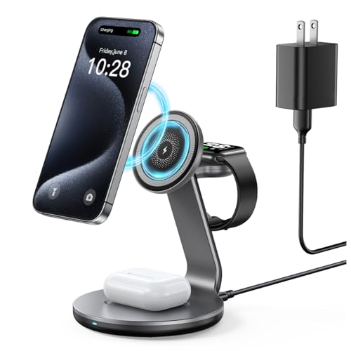 HERRBOLAI 3 in 1 Charging Station Compatible with Magsafe Charger - color: Gray