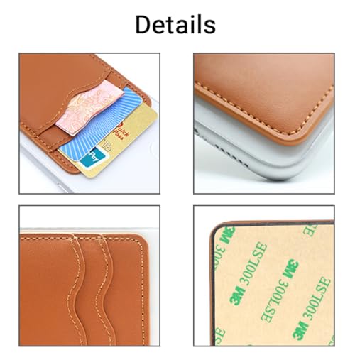 Custom Monogram Phone Credit Card Holder, Leather Wallet Stick On, Personalized Embossed Initial for Back of Phone Adhesive Pocket