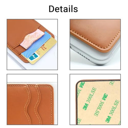 Custom Monogram Phone Credit Card Holder, Leather Wallet Stick On, Personalized Embossed Initial for Back of Phone Adhesive Pocket