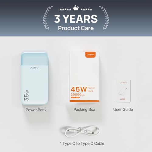 JUOVI Power Bank 45W 20000mAh Portable Charger - color: Blue