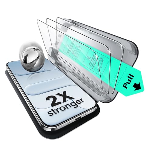 ESR 3 Pack for iPhone 17 Air Screen Protector, Classic | Easy One-Pull Installation, 2X Impact Absorption, 9H Tempered Glass, Full-Coverage Protection, UltraFit Tray, Bubble-Free - size: iPhone Air 6.5 inch
