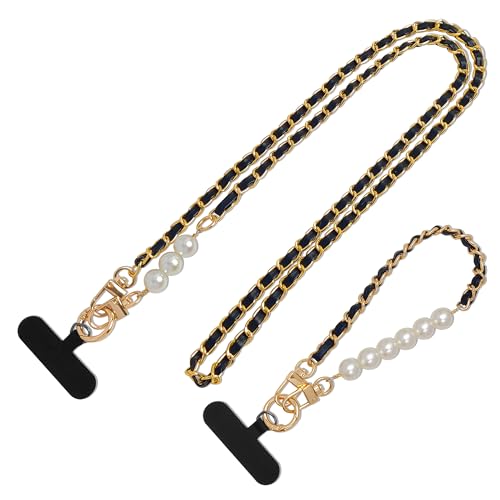Cioatu Phone Lanyard Universal Crossbody Neck Strap with 2 Tether Tab, 1 Wrist Strap - color: Black