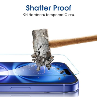 amFilm OneTouch for iPhone 16 Plus Screen Protector 6.7'' Tempered Glass - size: 16-6.7”