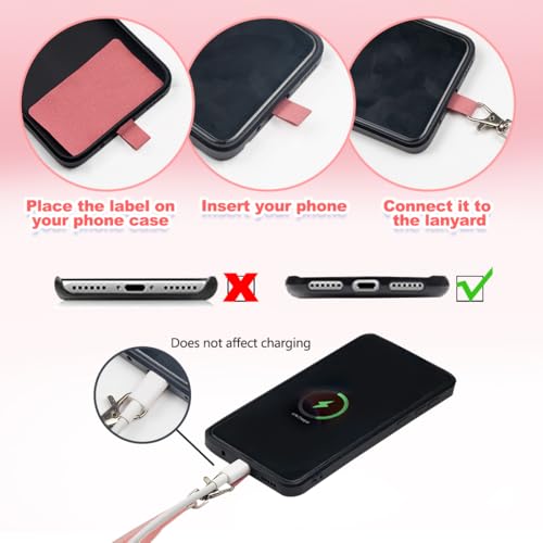 ELANE 8 Pieces Cell Phone Holder Around Neck,Adjustable Crossbody Phone Strap,Cell Phone Lanyard Crossbody Phone Lanyard - color: Pink