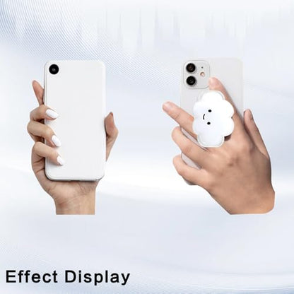 Phone Grip Cute 2D Cloud Shape Collapsible Expandable, Smartphone Tablet Cell Phone Grip Stand Holder (White) - color: White
