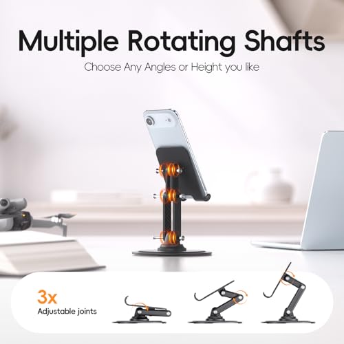 Adjustable Phone Stand for Desk, 360° Rotating Foldable Mobile Phone Holder - color: Desktop Phone Holder