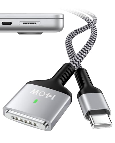 140W MagSafe 3 Cable 6.6ft, Mag Safe Charger Magnetic for MacBook Pro Air - color: White