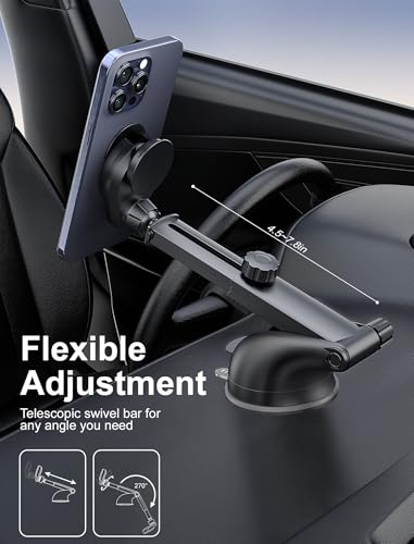 [2024 Upgraded Socket Car Phone Mount, [Extra Sticky, Non-Shaking] Multi-Functional Suction Cup Dashboard & Windshield Car Phone Holder for iPhone and All Smartphones with Socket Grip - style: Dashboard
