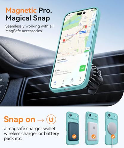 CANSHN Magnetic Compatible with iPhone Air Case(6.5 Inch), Upgraded [Full Camera Protection] [Compatible with Magsafe] [Translucent Matte] Shockproof Phone Cover for iPhone 17 Air Case,Teal - color: Teal, size: iPhone Air (6.9 Inch,1 Lens)