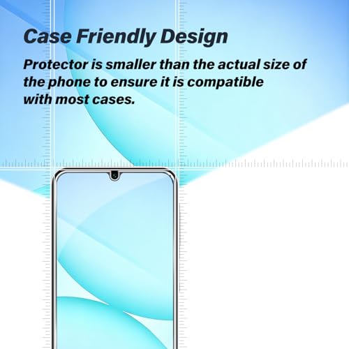 BIGFACE Galaxy A17 Tempered Glass Screen Protector + Camera Lens Protector [2 + 2 Pack][Case Friendly][Anti-Scratch][Ultrasonic Fingerprint Unlock] HD Protective Film for Samsung Galaxy A17 - size: Galaxy A17(6.7")