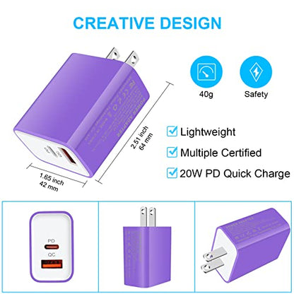 USB C Fast Wall Charger for Google Pixel 11/10a/10/9a/9/9 Pro XL/8a/8/8 Pro - color: Purple