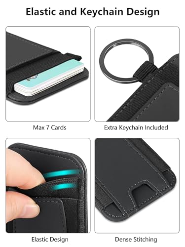 For Magsafe Wallet, 7 Card Holder, RFID Blocking, Strongest Magnet | Magnetic Wallet for iPhone 17/16/15/14/13/12 Series, for Magsafe Card Holder with 2 Card Slots, Vegan Leather, Slim, Black - color: Black