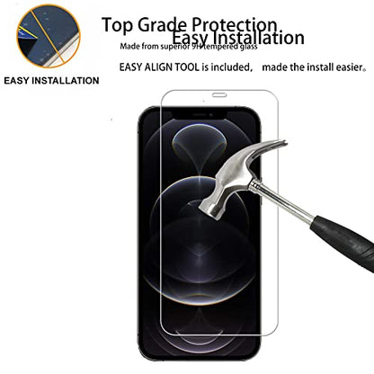 Easy Alignment Frame Designed For iPhone 12 Pro Max Tempered Glass Screen Protector 2-Pack Camera Lens Protector Film 2-Pack
