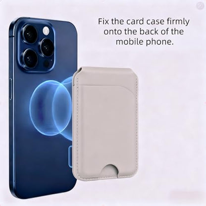 Magnetic Wallet for Mag-Safe with Adjustable Stand, 5 Card Holder, RFID Blocking,Upgraded Leather Card Holder Wallets Compatible with iPhone 17 16 15 14 13 12 Series - color: Grey folding support