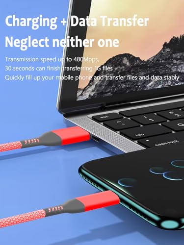 USB C Cable 15FT, Extra Long USB-A to USB-C Cable Braided Red - color: Red, size: 15FT