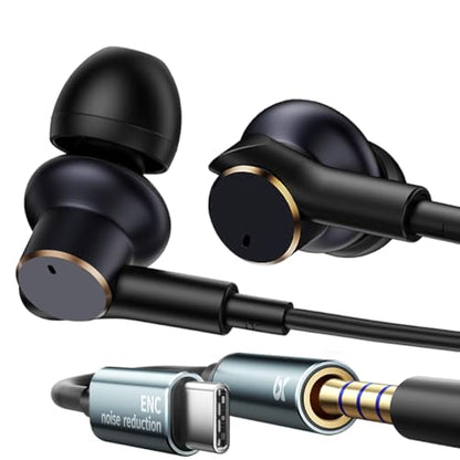 Wired Earphones Immersive Bass Noise Cancellation In-Ear 4-driver Headphone