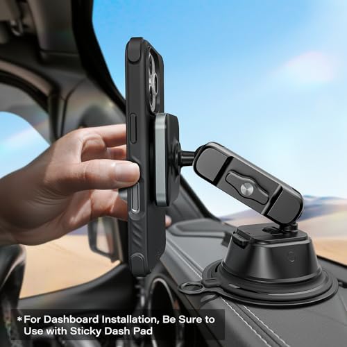 APPS2Car Heavy-Duty Vacuum Suction Phone Mount for Car Windshield Dashboard