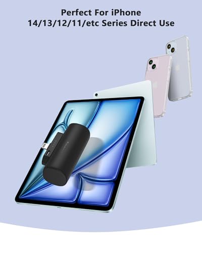 Miady 2-Pack Mini Portable Charger Built-in Connector Compact Battery Pack - color: White+White
