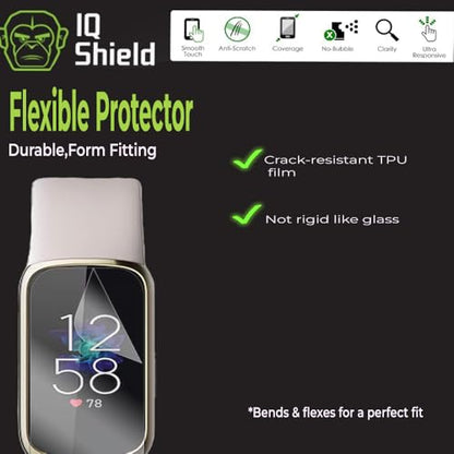 IQShield 6 Pack Screen Protector for Fitbit Luxe, Easy Install, Ultra Thin, Anti-Scratch, Anti-Bubble, Clear TPU Film - size: 0.75 INCH