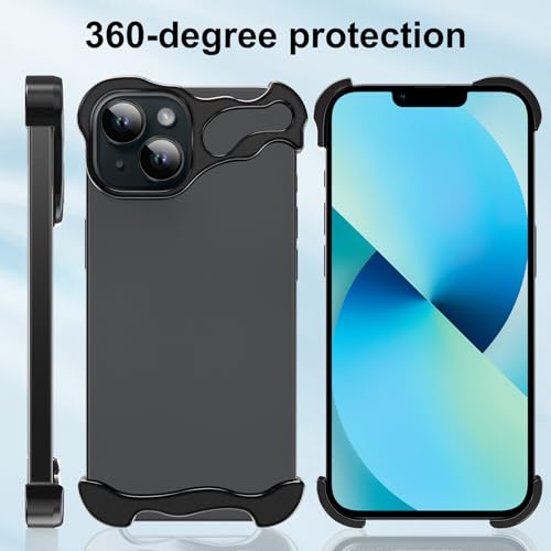 Frameless Phone Case Crafted for iPhone 13 Black - color: Aluminum Black, size: iPhone 13