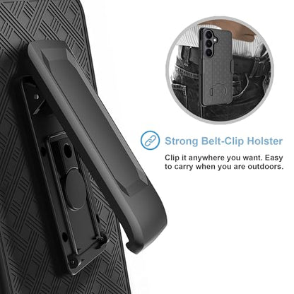 Fingic for Samsung Galaxy S26 Plus Case with Belt Clip Holster Kickstand | Slim Combo Shell with Swivel Holster Rugged Shockproof Antiscratch Full Body Protective for Galaxy S26 Plus 6.7" 2026, Black