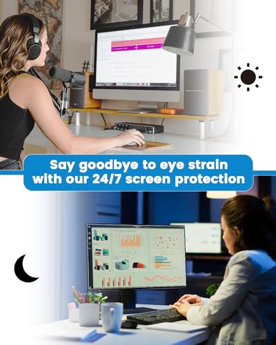 F FORITO 2-Pack 24 inch 16:9 Matte Anti Glare Computer Screen Cover, Anti Glare Eye Protection Film Compatible with All 24" Widescreen Monitors with 16:9 Aspect Ratio (20.9"W x 11.8"H) Not for 16:10