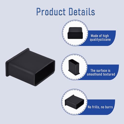 5 PCS USB2.0 Port Anti-dust Plugs, PE Covers Caps Stoppers, Port Protector for PC Computer Laptop Router Network Hub or Other Standard USB 2.0, 0.51 x 0.2 (LxW) - size: USB2.0/Black/5 PCS