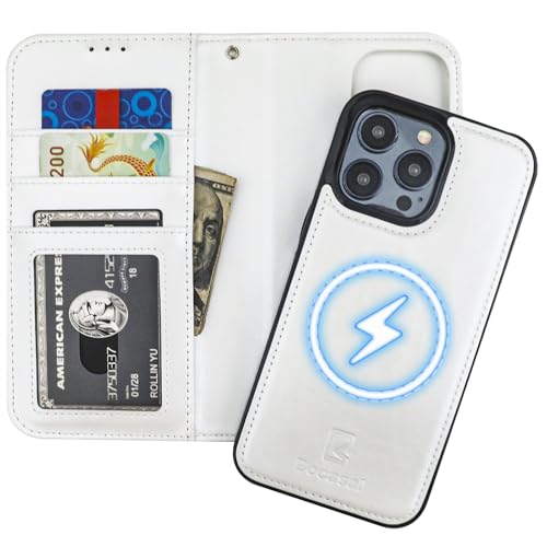 Bocasal for MagSafe Wallet Case Card Holder for iPhone 15 Pro Max White - color: White for MagSafe
