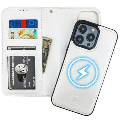 Bocasal for MagSafe Wallet Case Card Holder for iPhone 15 Pro Max White - color: White for MagSafe