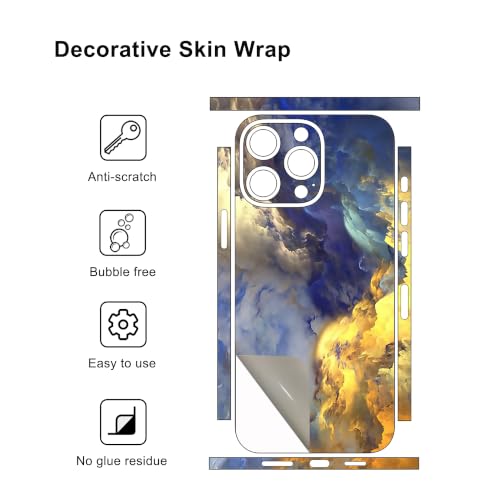 Skin Wrap Compatible with 13/14/15/16/17 Pro Max (Gold, 15 Pro Max) - color: Gold, size: 15 Pro Max